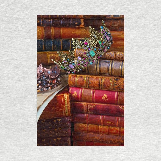 Two Crowns On Old Books by photogarry